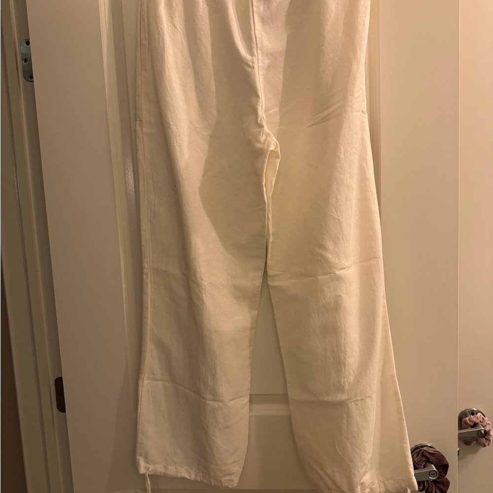 Cream Wide-Leg Pants - Picture 5 of 6